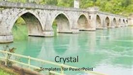  Presentation with bosnia - Slide set with yugoslavia - bridge over drina river visegrad background and a mint green colored foreground