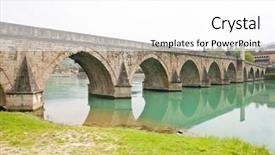  Presentation with bridge - Colorful PPT layouts enhanced with bridge over drina river visegrad bosnia and hercegovina backdrop and a white colored foreground