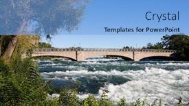  Presentation with new york state - Presentation having bridge over niagara river new york state background and a light blue colored foreground