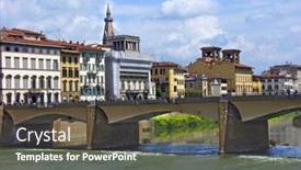  Presentation with tuscany - Amazing PPT theme having bridge over river arno florence tuscany italy backdrop and a tawny brown colored foreground
