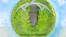  Presentation with river forest - PPT theme enhanced with bridge-over-river-in-deep background and a seafoam green colored foreground