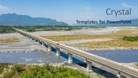  Presentation with bridge - Theme enhanced with bridge-over-river-with-golden background and a light blue colored foreground