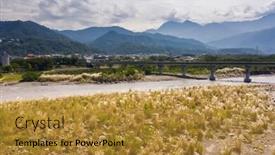  Presentation with golden - Colorful slide set enhanced with bridge-over-river-with-golden backdrop and a gold colored foreground