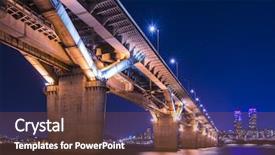  Presentation with korea - Slide deck consisting of bridge over the han river background and a tawny brown colored foreground