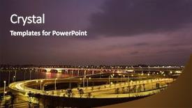  Presentation with korea actraction - Colorful PPT layouts enhanced with bridge over the han river backdrop and a dark gray colored foreground