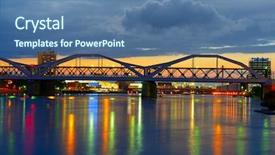  Presentation with bridge - Amazing slide deck having bridge over the neckar river city of mannheim germany backdrop and a ocean colored foreground