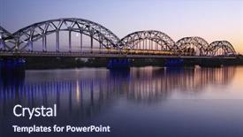  Presentation with railway - Cool new PPT layouts with bridge over the river backdrop and a tawny brown colored foreground