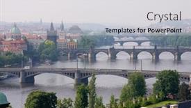  Presentation with bridge - PPT theme with bridge-over-vltava-in-prag background and a light gray colored foreground