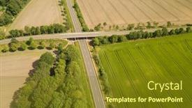  Presentation with bridge - Audience pleasing PPT layouts consisting of bridge-passing-road-in-countryside backdrop and a tawny brown colored foreground