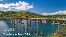  Presentation with rustic bridge water purple butterflies - Audience pleasing slide set consisting of bridge-ponte-delle-stecche-lago backdrop and a ocean colored foreground