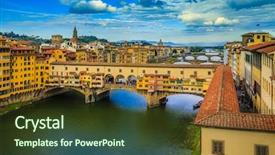  Presentation with arizona sunset view - Theme enhanced with bridge ponte vecchio florence italy background and a tawny brown colored foreground