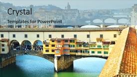  Presentation with italy - Presentation theme having bridge ponte vecchio in florence background and a light blue colored foreground