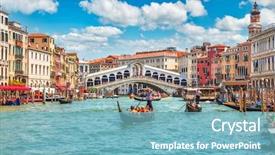  Presentation with venice - Slide deck enhanced with bridge rialto on grand canal background and a light blue colored foreground