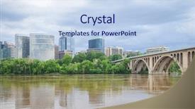  Presentation with united states unity - Slide set featuring bridge rosslyn skyscrapers and potomac background and a sky blue colored foreground