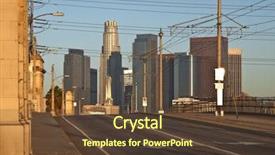  Presentation with downtown los angeles - Colorful theme enhanced with bridge street building - downtown los angeles in warm backdrop and a tawny brown colored foreground