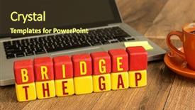  Presentation with bridge - Beautiful slide set featuring bridge the gap written backdrop and a tawny brown colored foreground