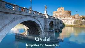  Presentation with rome italy - Amazing presentation theme having bridge-to-the-saint-angel backdrop and a ocean colored foreground