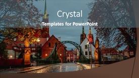  Presentation with night - Slide set featuring bridge-to-tumski-island background and a seafoam green colored foreground