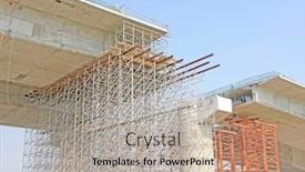  Presentation with bridge construction - Presentation theme consisting of bridge-under-construction-in-city background and a mint green colored foreground