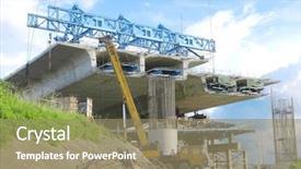  Presentation with construction - Slide deck enhanced with bridge under construction background and a coral colored foreground