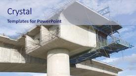  Presentation with bridge construction - Amazing PPT theme having bridge under construction backdrop and a lemonade colored foreground