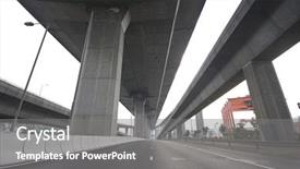  Presentation with urban - Audience pleasing PPT theme consisting of bridge urban scene backdrop and a gray colored foreground