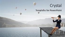  Presentation with perspectives - PPT theme consisting of bridge vision - searching for new perspectives mixed background and a  colored foreground