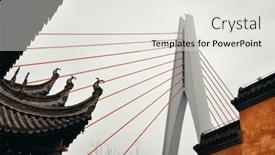  Presentation with old house - Amazing slide deck having bridge-with-old-house backdrop and a light gray colored foreground