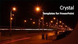  Presentation with street lamps - Presentation theme with bridge with street lamps background and a black colored foreground