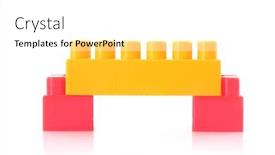  Presentation with white bricks - Theme having bridge with toy bricks isolated on white background and a white colored foreground