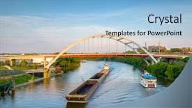  Presentation with tennessee - Slide set having bridges and boats background and a light blue colored foreground