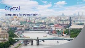  Presentation with bridges - Amazing slide deck having bridges at day in moscow backdrop and a light blue colored foreground