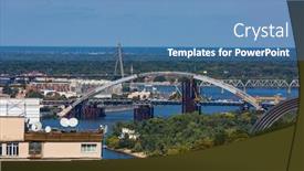  Presentation with bridges - Beautiful slides featuring bridges-in-construction-dniepr-river backdrop and a teal colored foreground