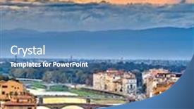  Presentation with bridges - Slide deck consisting of arno river at sunset florence background and a teal colored foreground
