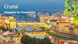  Presentation with bridges - Slide deck with bridges over arno river in florence italy background and a teal colored foreground
