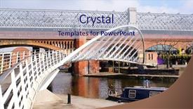  Presentation with canals - Colorful presentation design enhanced with bridgewater canals in manchester uk backdrop and a sky blue colored foreground