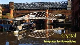  Presentation with canals - PPT layouts with bridgewater canals in manchester uk background and a tawny brown colored foreground