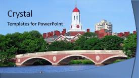  Presentation with clock - PPT theme with bridging education - john w weeks bridge background and a light blue colored foreground