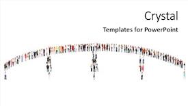  Presentation with together - Colorful theme enhanced with bridging education - standing together business picture backdrop and a white colored foreground