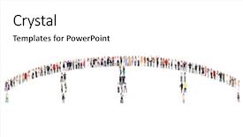  Presentation with groups - PPT theme having bridging education - team over white isolated groups background and a  colored foreground