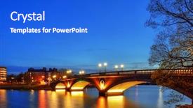 Presentation with harvard - Presentation having bridging education - weeks memorial bridge at night background and a cobalt blue colored foreground