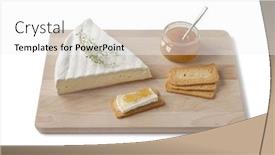  Presentation with thyme - Slide set consisting of brie-cheese-with-thyme-toast background and a white colored foreground