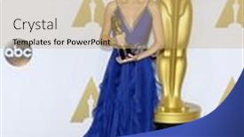  Presentation with press - PPT layouts having brie-larson-at-the-88th background and a yellow colored foreground