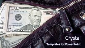  Presentation with money bag sysmbol - Beautiful presentation theme featuring brief case - bag with money backdrop and a  colored foreground