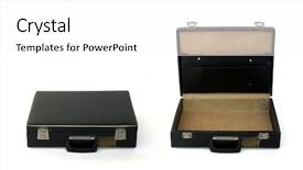  Presentation with case - PPT theme consisting of christmas decoration - red and gold balls present boxes and beads background and a coral colored foreground