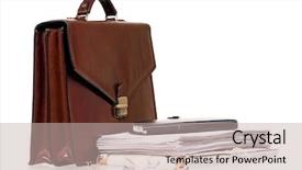  Presentation with frames isolated on white brown - Colorful presentation enhanced with brief case - brown leather briefcase with folders backdrop and a mint green colored foreground