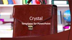  Presentation with leather craft work table - Slide deck having brief case - brown leather briefcase background and a tawny brown colored foreground