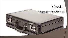  Presentation with case - Beautiful presentation theme featuring brief case - large black briefcase isolated backdrop and a white colored foreground