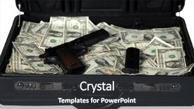  Presentation with white - Colorful presentation theme enhanced with brief case full of cash backdrop and a dark gray colored foreground