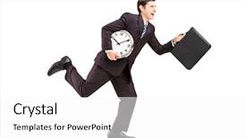  Presentation with full length portrait two men women brown sweater - Beautiful slides featuring briefcase isolated on white background backdrop and a white colored foreground